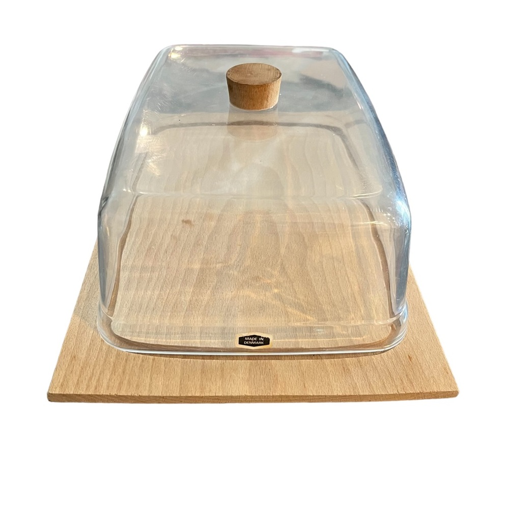 MCM Denmark Minimalist Wood Covered Cheese Keeper Cutting Board